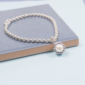 Silver Pearl Cupcake Bracelet