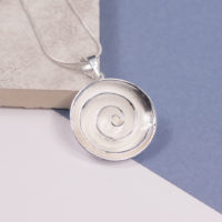 Silver Rose Swirl Pendant