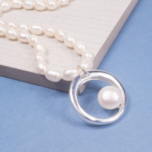 Freshwater Pearl Saturn Necklace