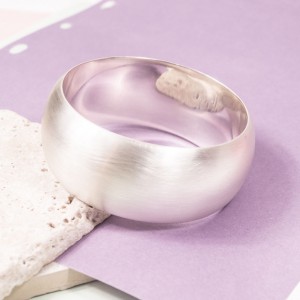 Silver Wide Curved Bangle