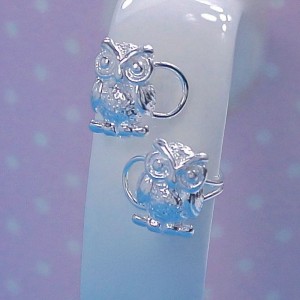 Silver Owl Ear Cuffs