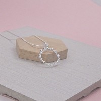 Silver Pebbledash Ring Pendant