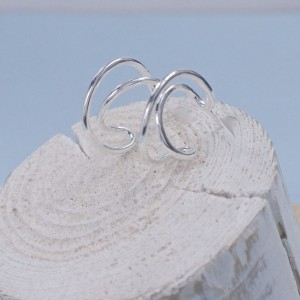 Silver Crescent Stud Earrings