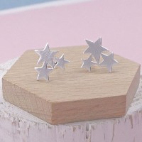 Silver Cluster Star Studs