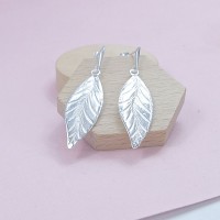 Silver Willow Leaf Earrings