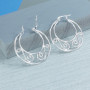 Silver Round Swirl Hoop Earrings