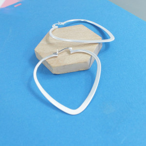 Silver Heart Hoop Earrings