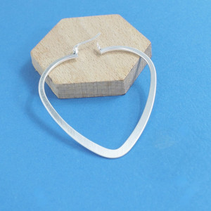 Silver Heart Hoop Earrings